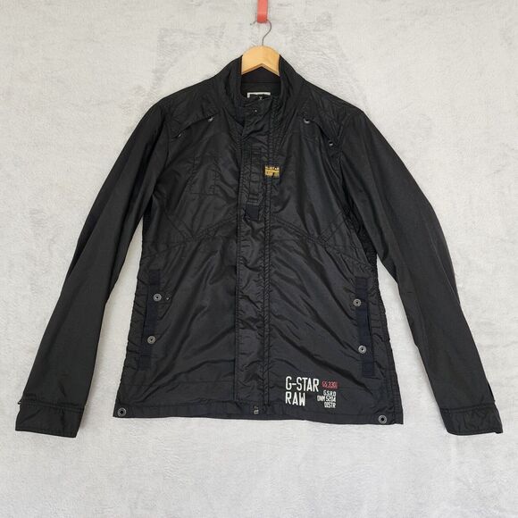 G Star Raw Jacket Mens Large Black Nylon Overshirt G-Star Recolite Tactical - Picture 13 of 13
